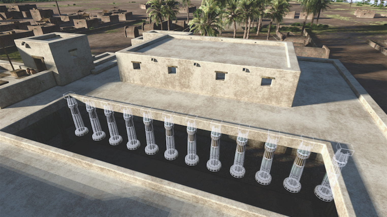 Schematic of 12-column entrance to house in Avaris