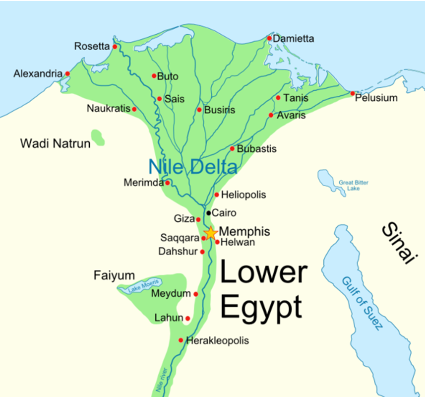 Map showing general location of Rameses (Avaris)
