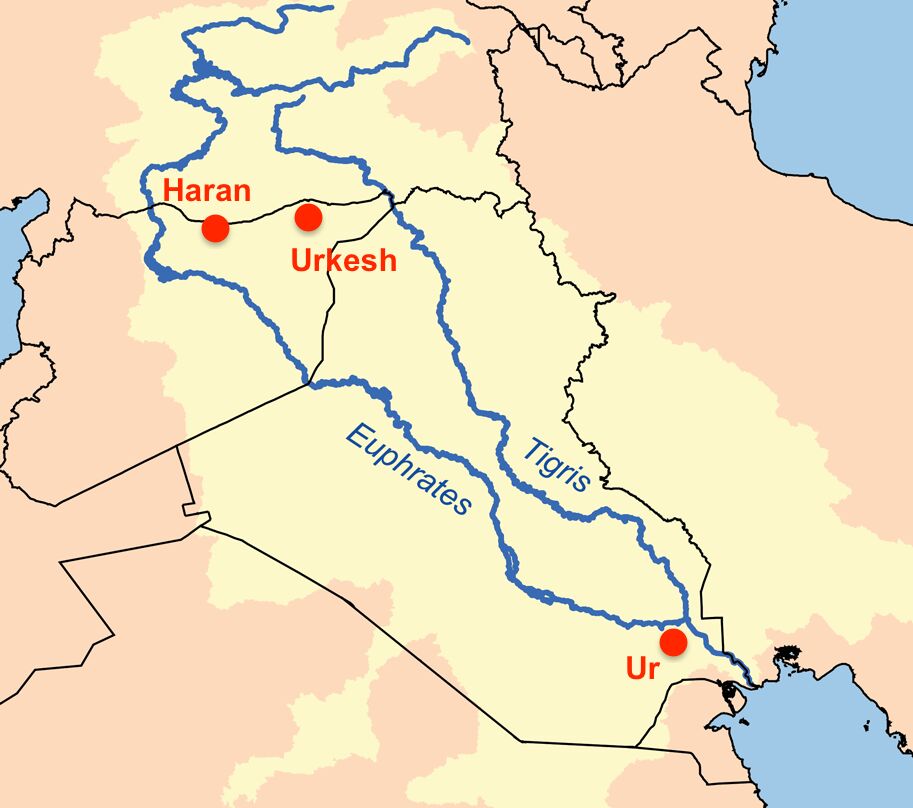Location of Urkesh (Tell Mozan) beyond the river
