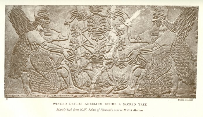 Assyrian Relief: Kneeling Anunnaki Attending to Tree of Life