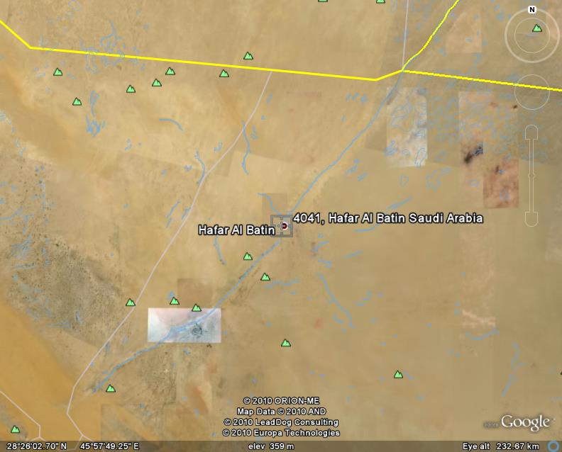Satellite image of Wadi Al-Batin